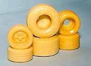 C.J's resin wheel and tyre sets, Torana Globes, Firestone Pro Street Goodyear Ble Streak.